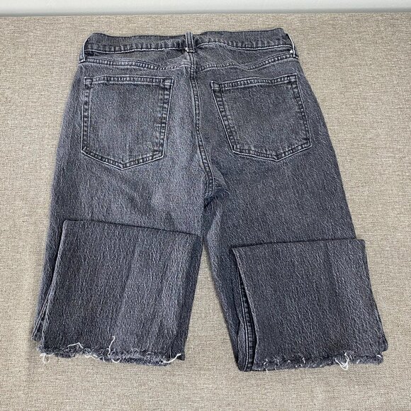 Gap Cheeky Straight Denim Jeans Women's 6S Mid Rise Gray Distressed Hem Casual - Picture 6 of 13